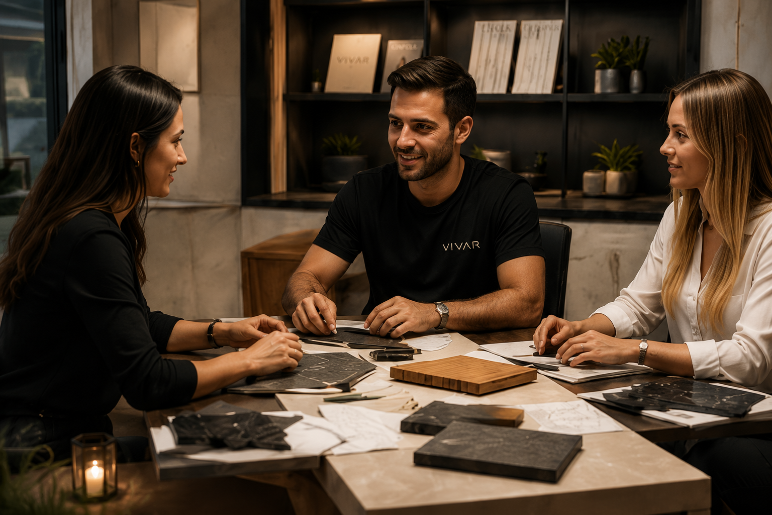 Equipo VIVAR asesorando cliente